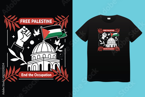 Palestine design vector, Save Palestine illustration for banner, t-shirt, poster, sticker, badges, social media design. Hand-Drawn Lettering Phrase, Calligraphy Graphic Typography.