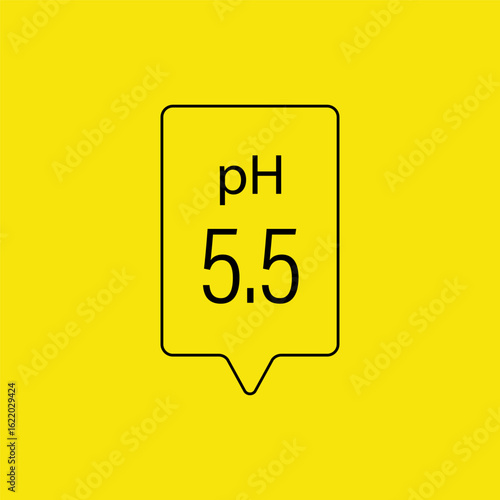 Ph icon. Acidic and alkaline measure. Laboratory skin care cosmetic indicator. Flat Vector illustration.