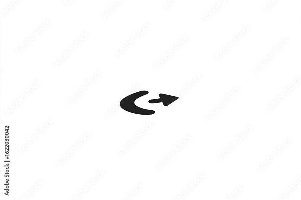Simple black graphic, a curved arrow pointing to the right Simple black graphic, a curved arrow pointing to the right