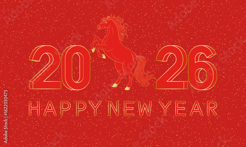 Red cover for 2026 Chinese Year of the Horse