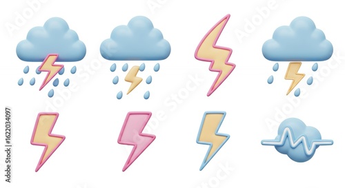 Cartoon weather icons set