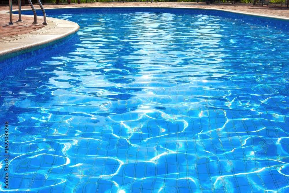 Obraz premium Pool water ripples and sunlit tiles