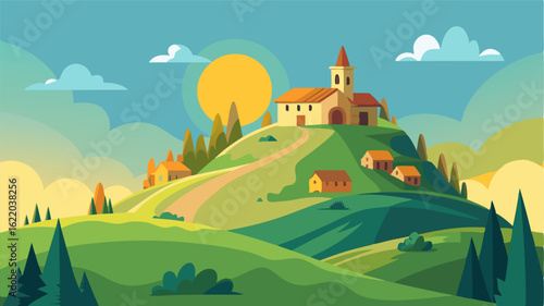 Sitting atop a lush grassy hill this secluded hamlet basks in the warm glow of the sun a hidden paradise waiting to be discovered.
