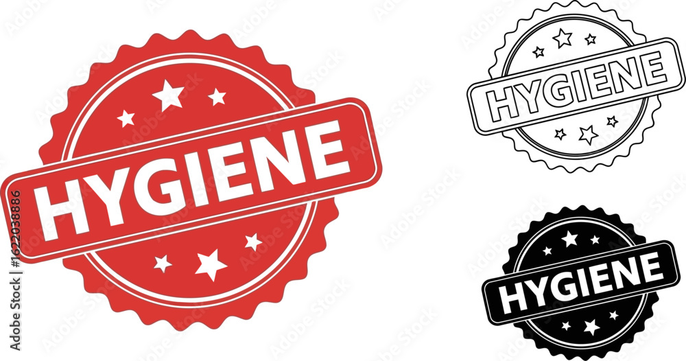 Obraz premium Hygiene stamp seal vector illustration clean health concept