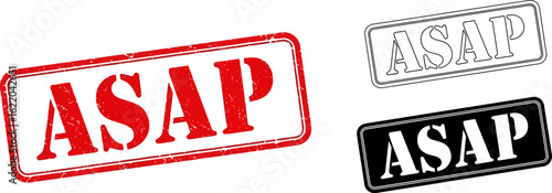 Asap stamp vector illustration urgent icon design template