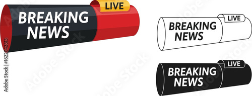 Breaking news live vector template banner design illustration