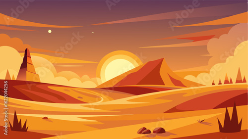 The fading light casts a warm glow over the steppe highlighting its unique features and offering a glimpse into its soul.