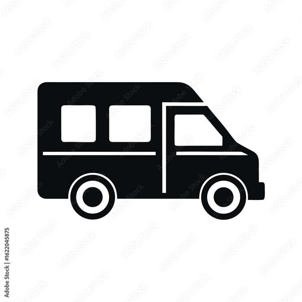 Van icon silhouette vector illustration Van icon silhouette vector illustration