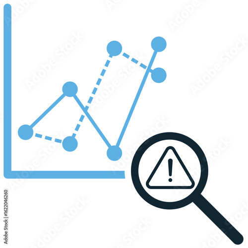 Risk analytics icon vector for evaluating and managing potential threats. Ideal for illustrating cybersecurity, financial assessment, and business contingency planning.