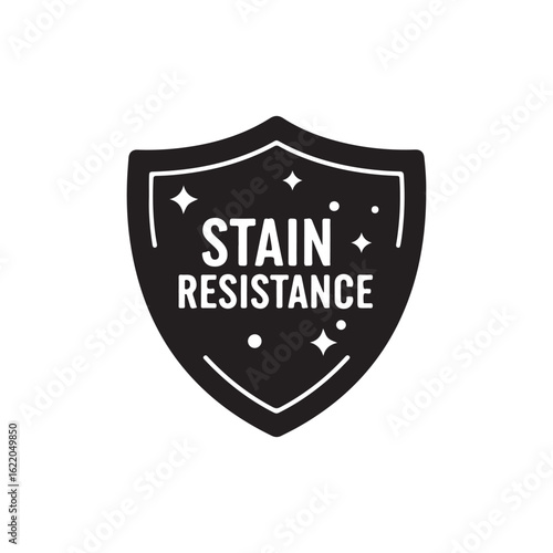 Stain resistance with blue shield vector isoalted on white backgkround.
