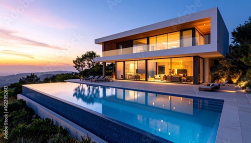 Luxury Villa with Infinity Pool at Sunset