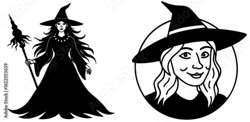 Witch Icon for Halloween, Magic, and Fantasy Themes

