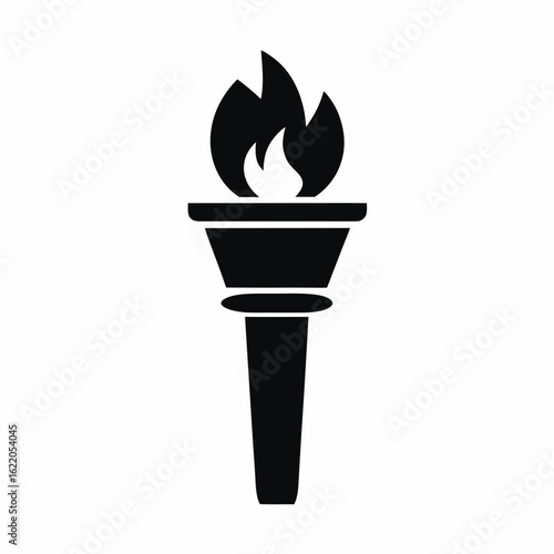 Torch Emblem icon silhouette vector illustration