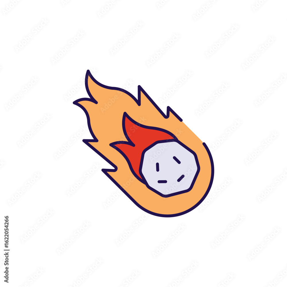 Fototapeta premium Meteorite icon design with white background stock illustration