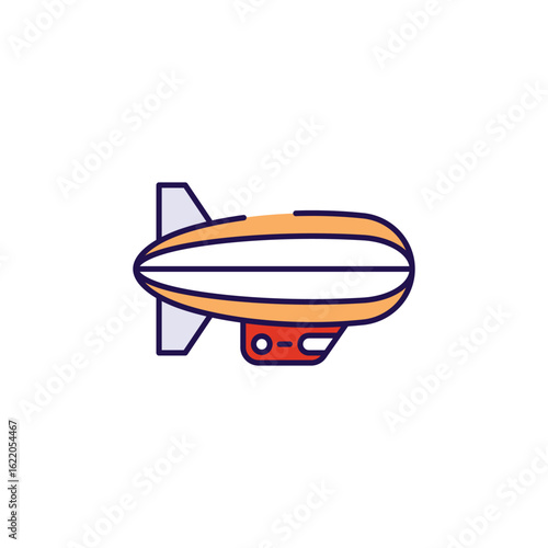 Zeppelin icon design with white background stock illustration