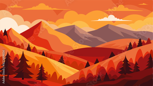 The hills are dressed in a tapestry of fall colors from the fiery crimsons to the mellow ambers each one adding to the breathtaking landscape.