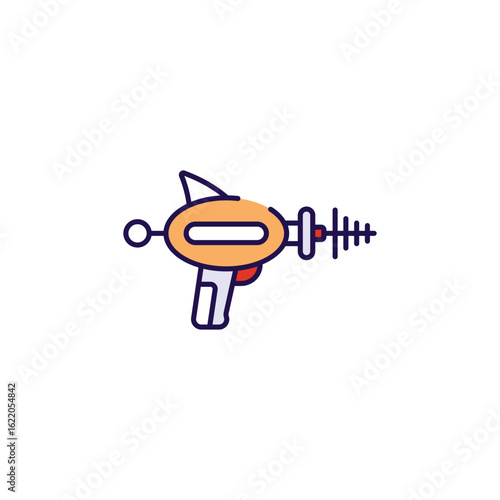 Space Pistol icon design with white background stock illustration