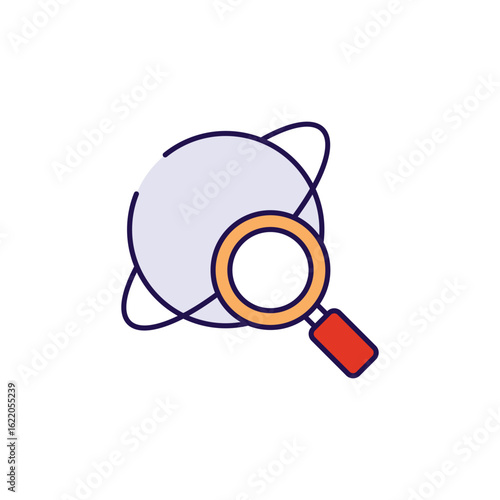 Space Research icon design with white background stock illustration