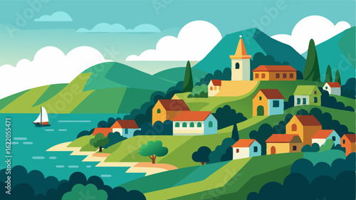 Surrounded by lush green hills this quaint coastal village exudes a sense of peaceful seclusion far from the hustle and bustle of city life.