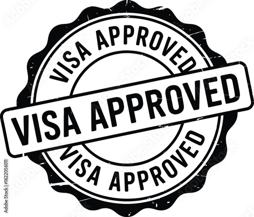 Official visa approved stamp seal with circular text