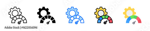 Performance Optimization Icon Set Multiple Style Collection