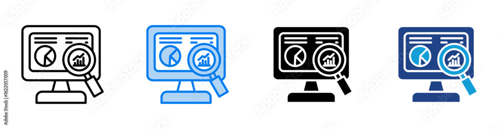 Fototapeta premium Research icon set multiple style collection