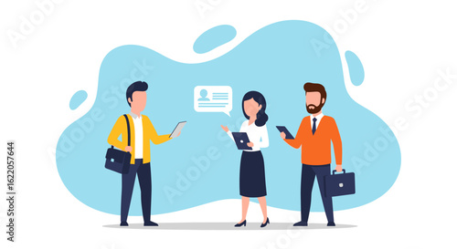 Business people collaborating, ideal for websites, presentations, and marketing materials.