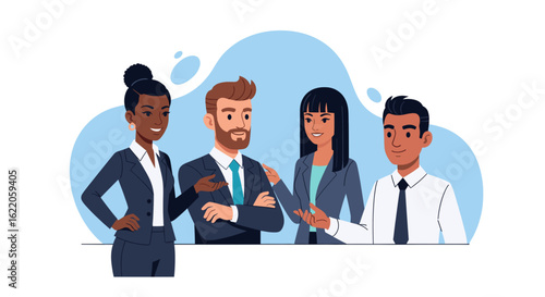 Diverse Business Team Collaboration: Illustration for Website or Brochure