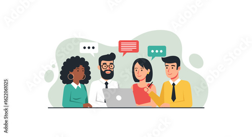 Diverse team collaborating on a project, ideal for website banners or marketing materials.