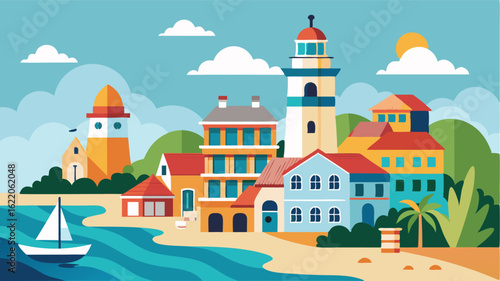 The beachfront towns charming architecture reflects its rich maritime history with lighthouses and historic buildings nestled a modern beachfront villas.