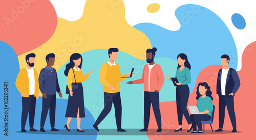 Diverse team of professionals collaborating, ideal for website banners or presentations.
