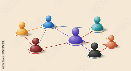Illustration depicting interconnected individuals, symbolizing networking and collaboration within a community.