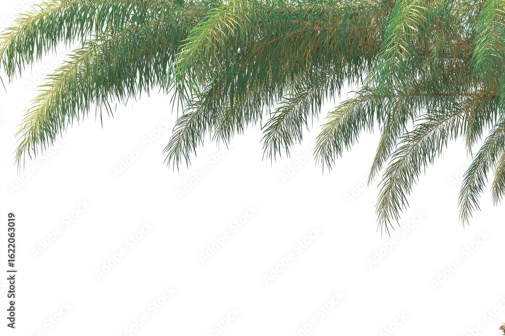 Obraz premium Palm fronds against a white background