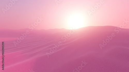 Pink Sunset over Desert Dunes