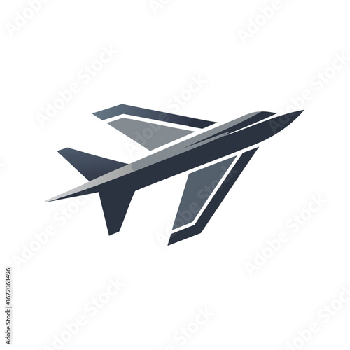 Illustration of a jet airplane isolated on white background, ready for flight