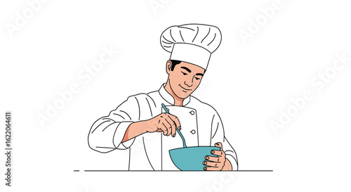 Skilled chef demonstrates culinary techniques while preparing a delicious meal in a modern kitchen environment