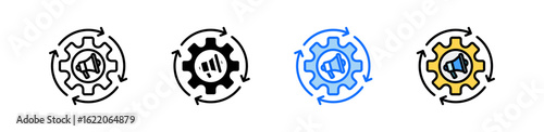Marketing Automation Icon Set Multiple Style Collection