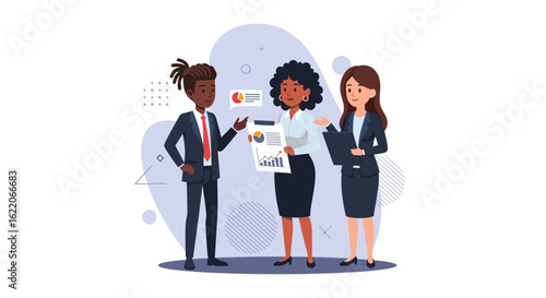 Diverse Business Team Discussing Charts and Graphs - Perfect for presentations, reports, and websites.