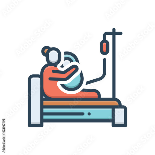 Color illustration icon for childbirth