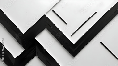 Abstract black zigzag line design on white background