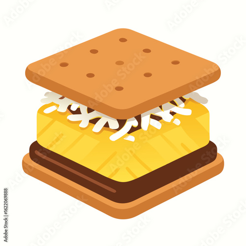Delicious toasted sandwich with melted cheese on a white background