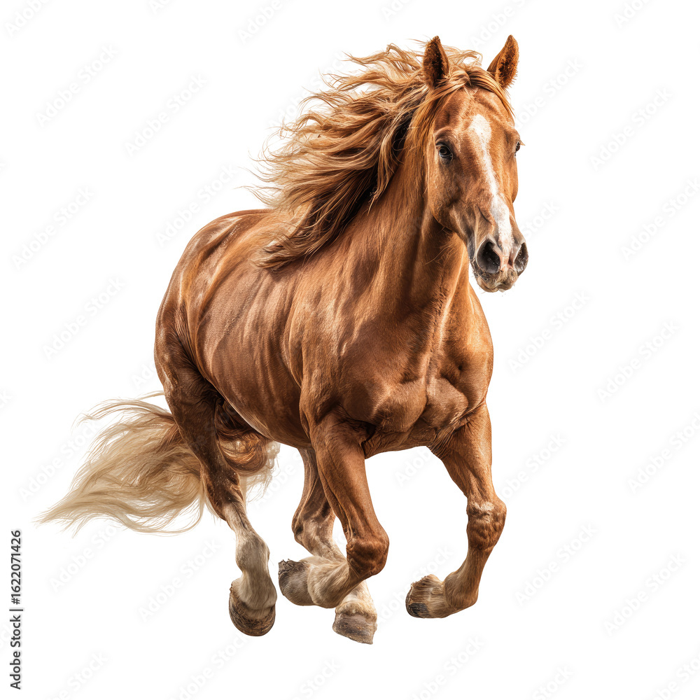 Obraz premium A dynamic, running horse