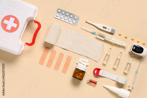 First aid kit, medical supp...