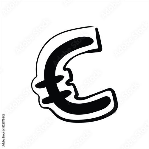Lineart Euro Vector Illustration Minimalist Lineart Style