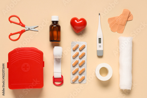 Composition with first aid ...