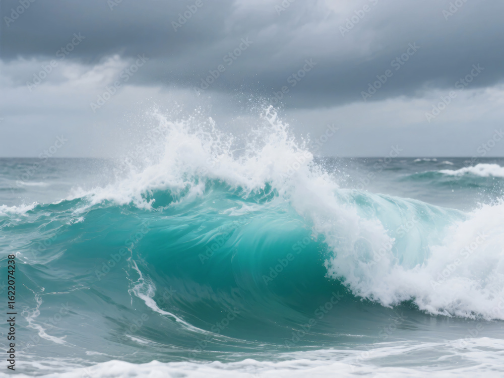 Fototapeta premium blue wave cloudy sky