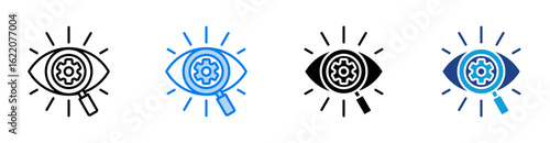 Vision icon set multiple style collection