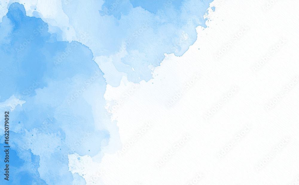Obraz premium シンプルな青の水彩の背景テクスチャ