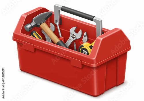 3d toolbox with tools