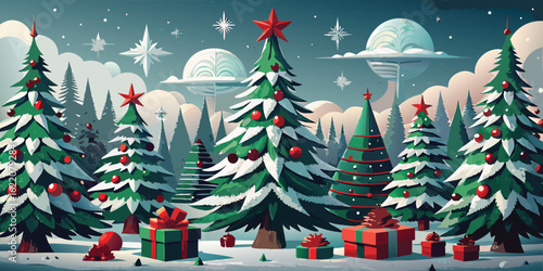 Festive Christmas Cat Illustration with Cannabis Leaves and Holiday Decorations